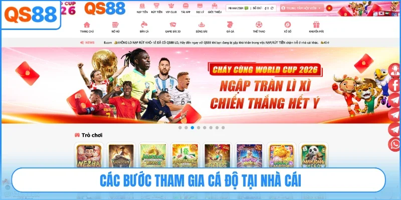 Các bước tham gia cá độ tại nhà cái