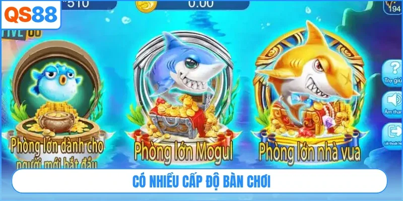 Có nhiều cấp độ bàn chơi