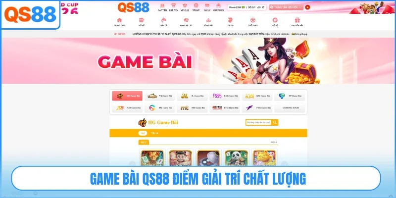 Game bài QS88 điểm giải trí chất lượng
