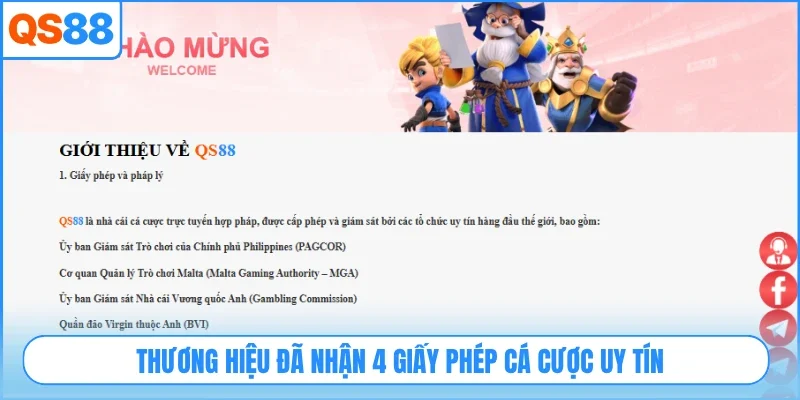 Thương hiệu đã nhận 4 giấy phép cá cược uy tín